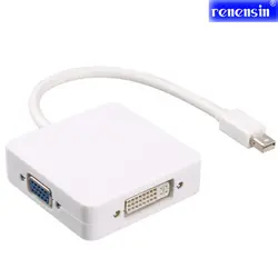 Renensin 3 в 1 MINI DP Дисплей Порты и разъёмы к HDMI/dvi/VGA Дисплей Порты и разъёмы Кабель-адаптер для apple macBook Pro Mini DP к HDMI VGA DVI