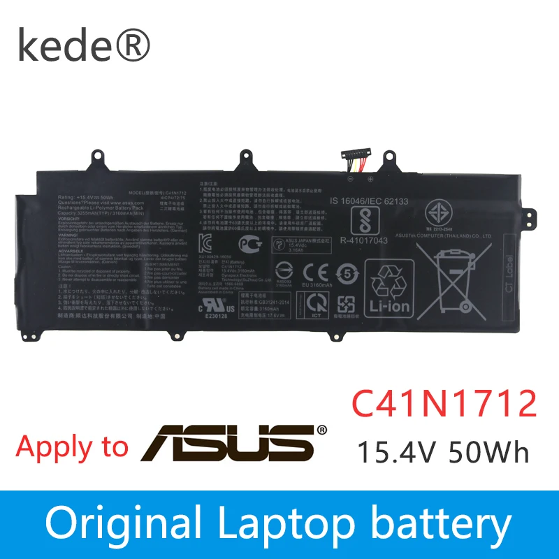 Kede 15 4 V 3160mAh 50Wh оригинальный C41N1712 Аккумулятор для ноутбука ASUS GX501 GX501GI GX501G GX501GM GX501GS