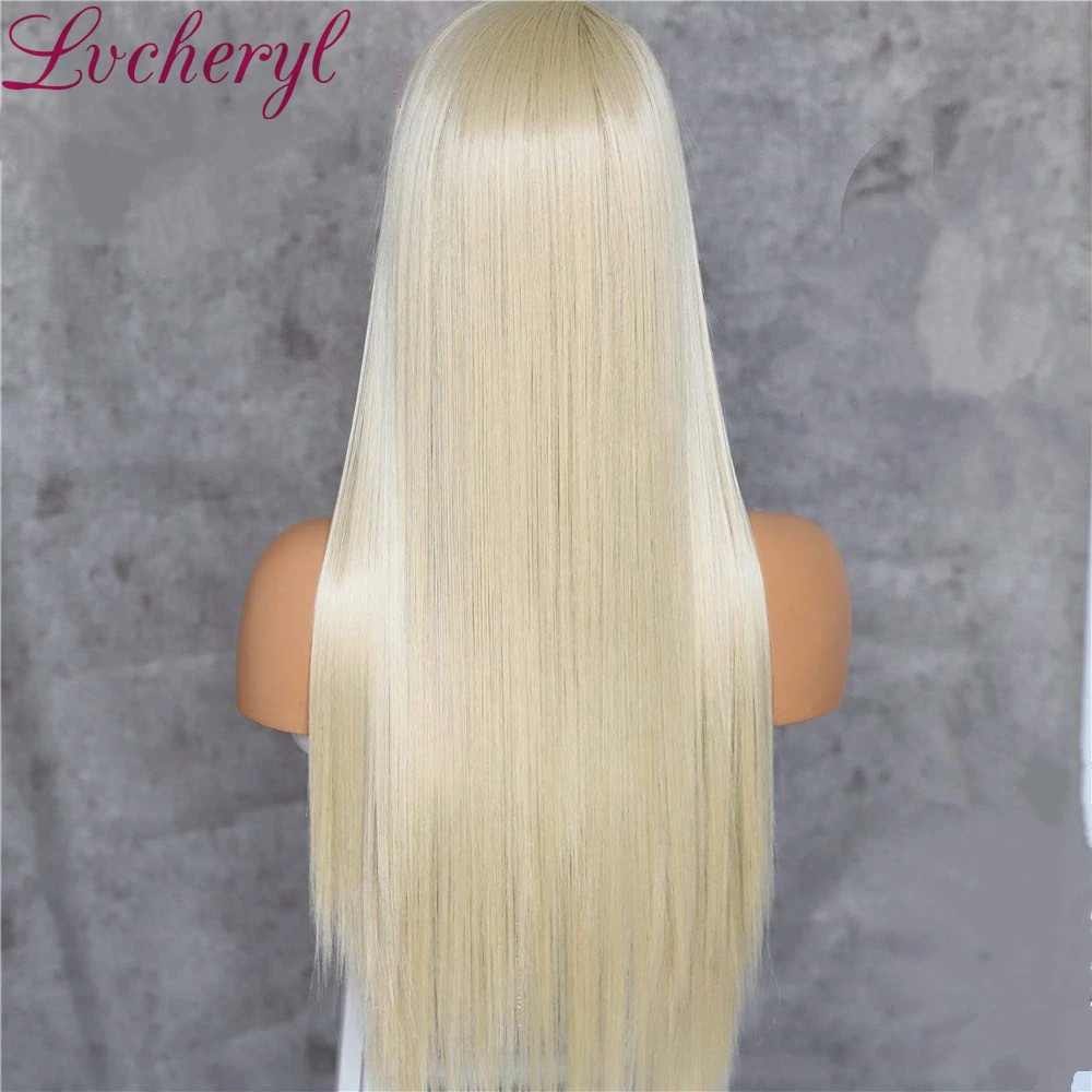Lvcheryl ручная связка 13x6 красный цвет свободная часть Futura волокна парики с прямыми волосами Длинные термостойкие синтетические кружева передний парик