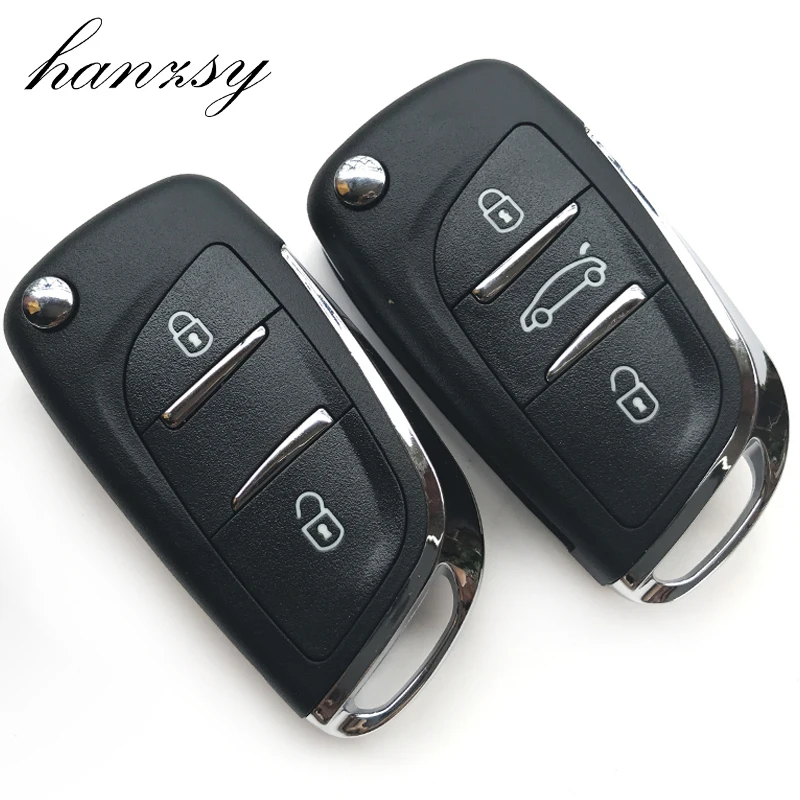 

2/3 Buttons Car Flip Folding key Housing Cover For Peugeot 408 407 306 607 partner Remote Key shell Case blank Fob VA2 blade