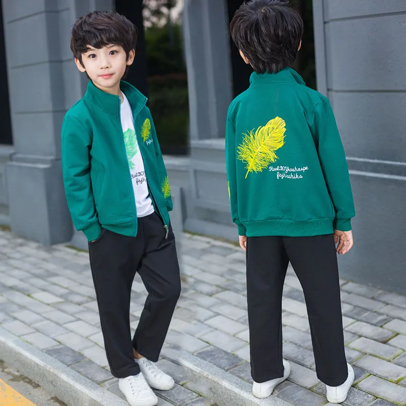 

2018 New Cotton Boys Clothing Set Children Tops Jacket + T-Shirt + Pants 3Pcs Set 4 6 8 10 12 Years Boy Sport Suits