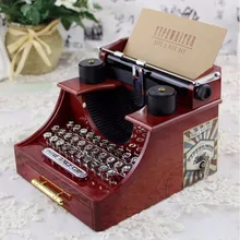 New Home Retro Vintage Typewriter Music Box for Home Room Office Mechanical Decoration Kids Retro Music Box