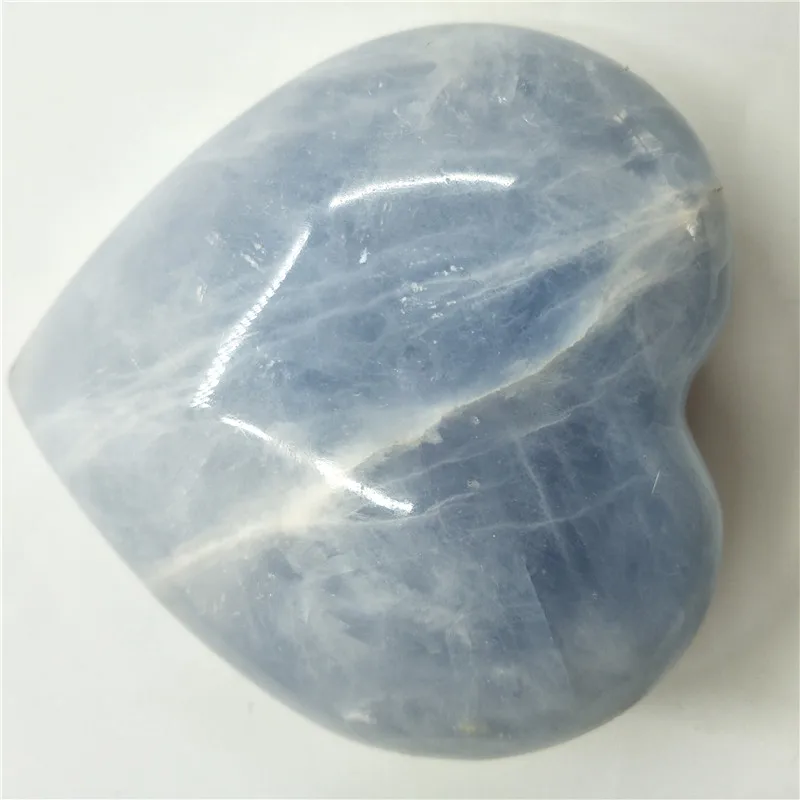 

beautiful large celestine crystal heart stone of the angel