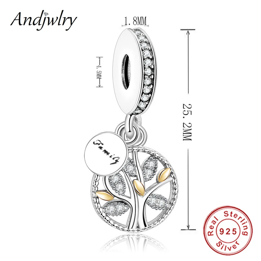 925 Sterling Silver Pendant Charms Fit Pandora Charms Bracelet Necklace Family Life Tree Bead Dangle Women DIY Jewelry Berloque