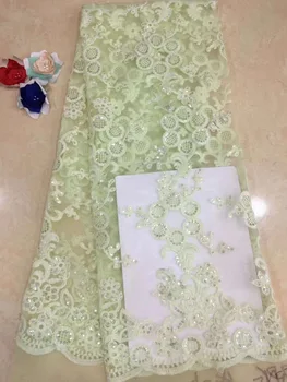 

2019 Nigerian French Lace Fabrics African Tulle Lace Fabric High Quality African Lace Wedding Fabric For Dress D184