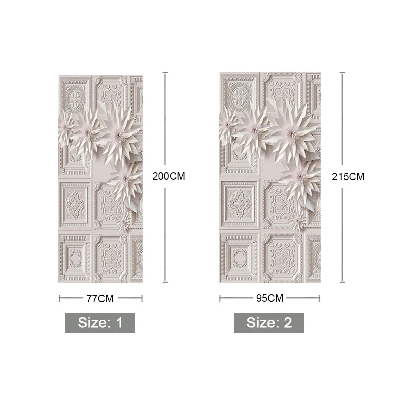 Европейский стиль 3D стерео рельефный цветок фото обои двери Стикеры Фреска гостиная спальня ПВХ водонепроницаемый винил обои 3D