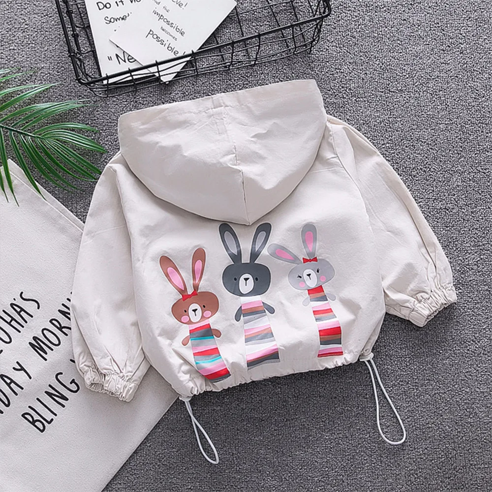 Babyinstar Cute Baby Girl Coat Spring Autumn Cartoon Rabbit Hooded Zipper Jacket for Toddler Baby Clothe Outerwear & Coats