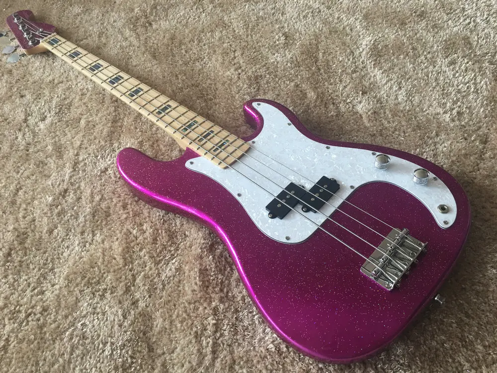 4 string bass guitar Spark purple color presicion bass maple neck and