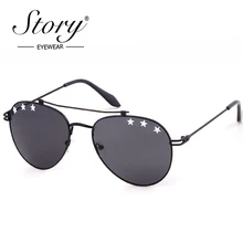 STORY, брендовые авиационные солнцезащитные очки, модные, Звездные, солнцезащитные очки, женские, черные, серые, оттенки, UV400, мужские, пилот, солнцезащитные очки, женские очки