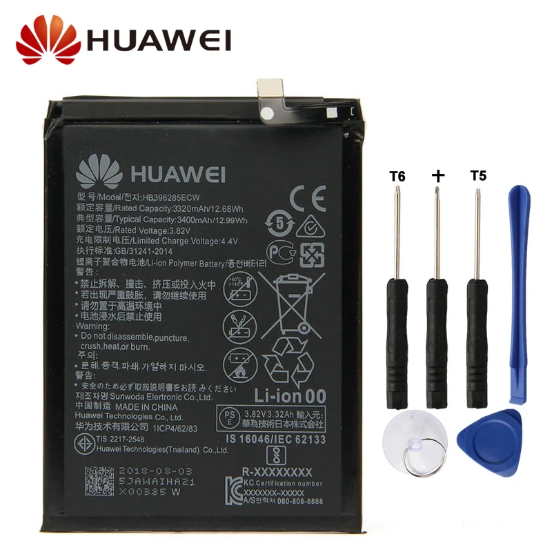 

Original Replacement Battery HB396285ECW For Huawei P20 EML-AL00 Authentic Phone Battery 3400mAh