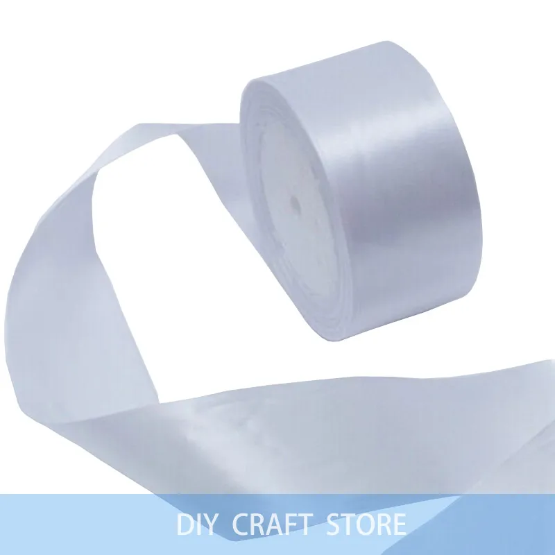 

2'' 50mm White Color Satin Ribbon For Gift Packing Wedding Party Decoration 22meters/Roll