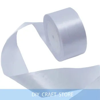 

2'' 50mm White Color Satin Ribbon For Gift Packing Wedding Party Decoration 22meters/Roll