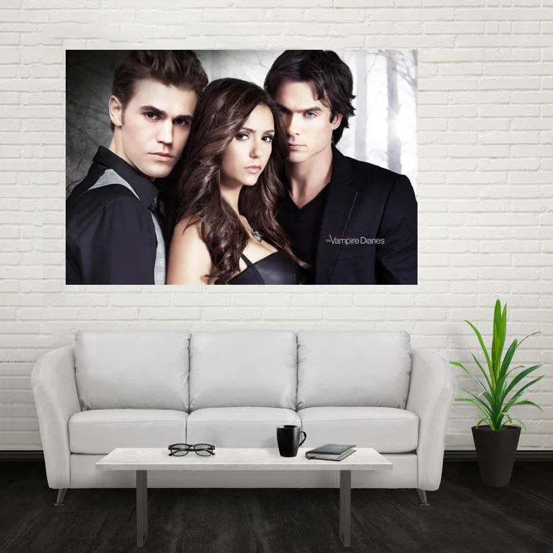 

Nice The Vampire Diaries Poster Custom Canvas Poster Art Home Decoration Cloth Fabric Wall Poster Print Silk Fabric Print