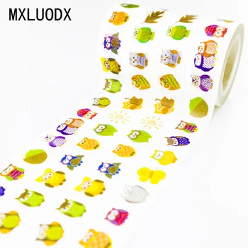 

Decoration Adhesive Tape Colored Owl Masking Paper Sticky Scrapbook DIY Japanese Office Stationery Washi Tape Set 1PCS/Lot