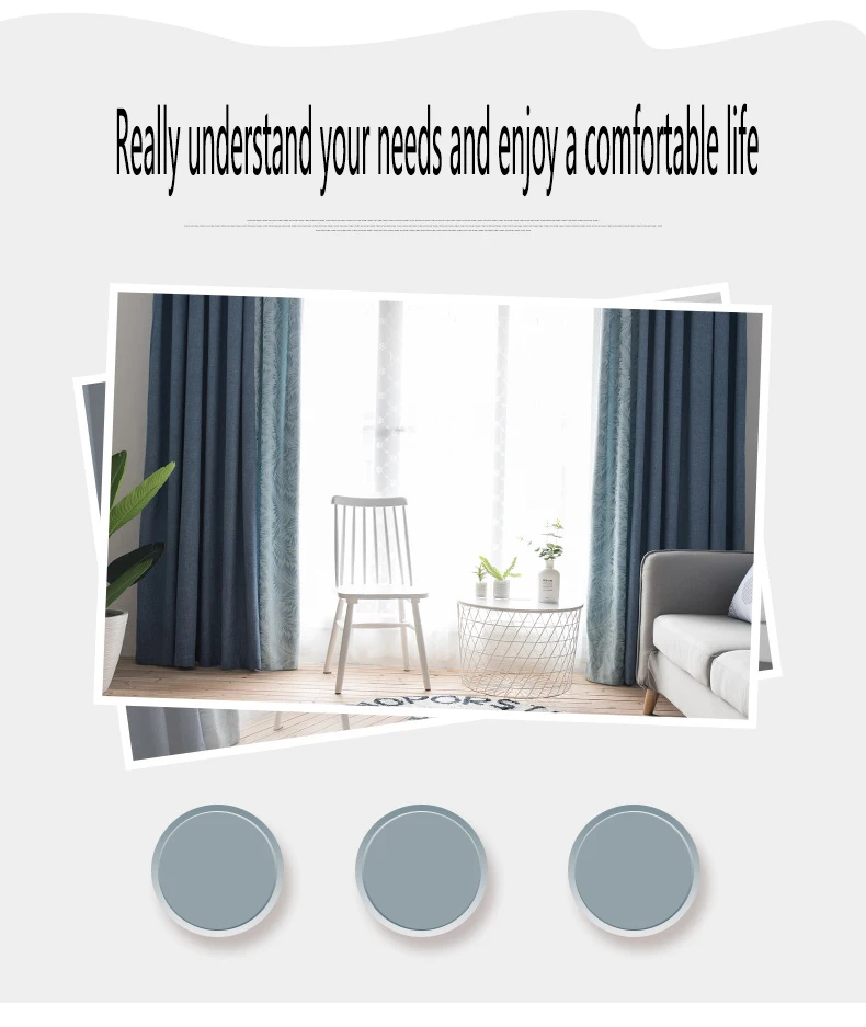 Clearance Solid Color Faux Linen Blackout Curtains for Living Room Modern Curtains for Bedroom Window Curtains kitchen Curtains Blinds 4