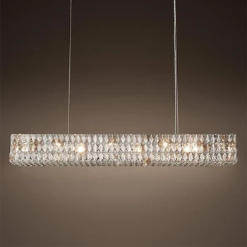 

jmmxiuz Modern new rectangular crystal chandelier original design creative art decoration lamp restaurant luxury chandelier