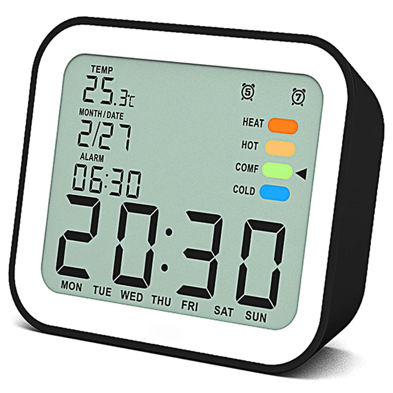 ЖК-цифровые будильники с функцией повтора времени, настольные часы-будильник с температурным календарем, подсветкой, электронные настольные часы