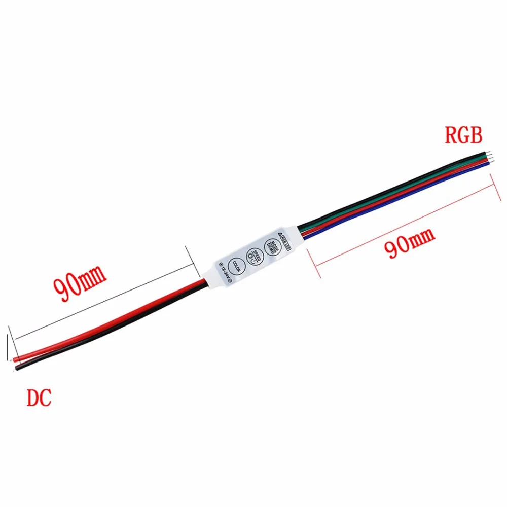 DC12V светодиодный мини RGB контроллер 3 ключ с переключателем 5050 3528 светодиодные