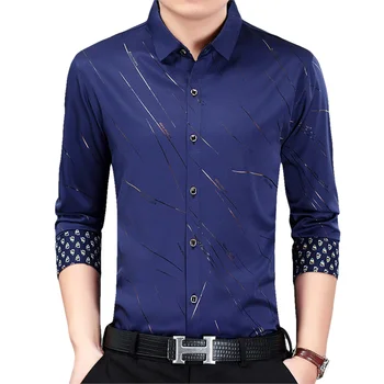 

Nice Fashion Casual Slim Fit Long Sleeve Men Shirt Social Korean Version self-cultivation Business Youth Career Male Dress Shirt