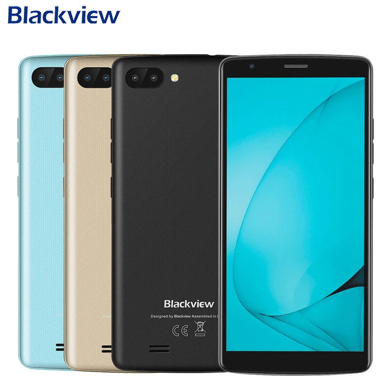 Мобильный телефон BLACKVIEW A20, экран 5,5 дюйма, 1 ГБ ОЗУ, 8 Гб ПЗУ, четырехъядерный процессор MTK6580M, Android GO, двойная камера заднего вида, смартфон 3000 мАч