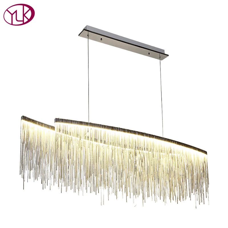 

Modern LED chrome chandelier for dining room restaurant chandelier villa clubhouse lighting designer model room chain light