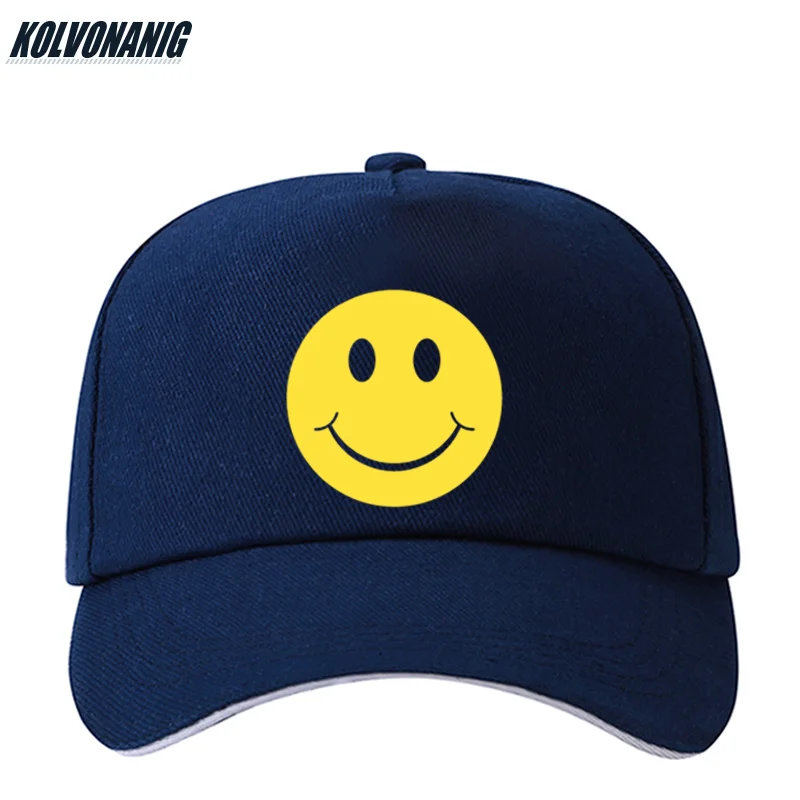 

KOLVONANIG Fashion Smiling Face Print Baseball Cap Women/Men Adjustable Cotton Sport Hat Unisex Sunshade Sun Visor Baseball Hats