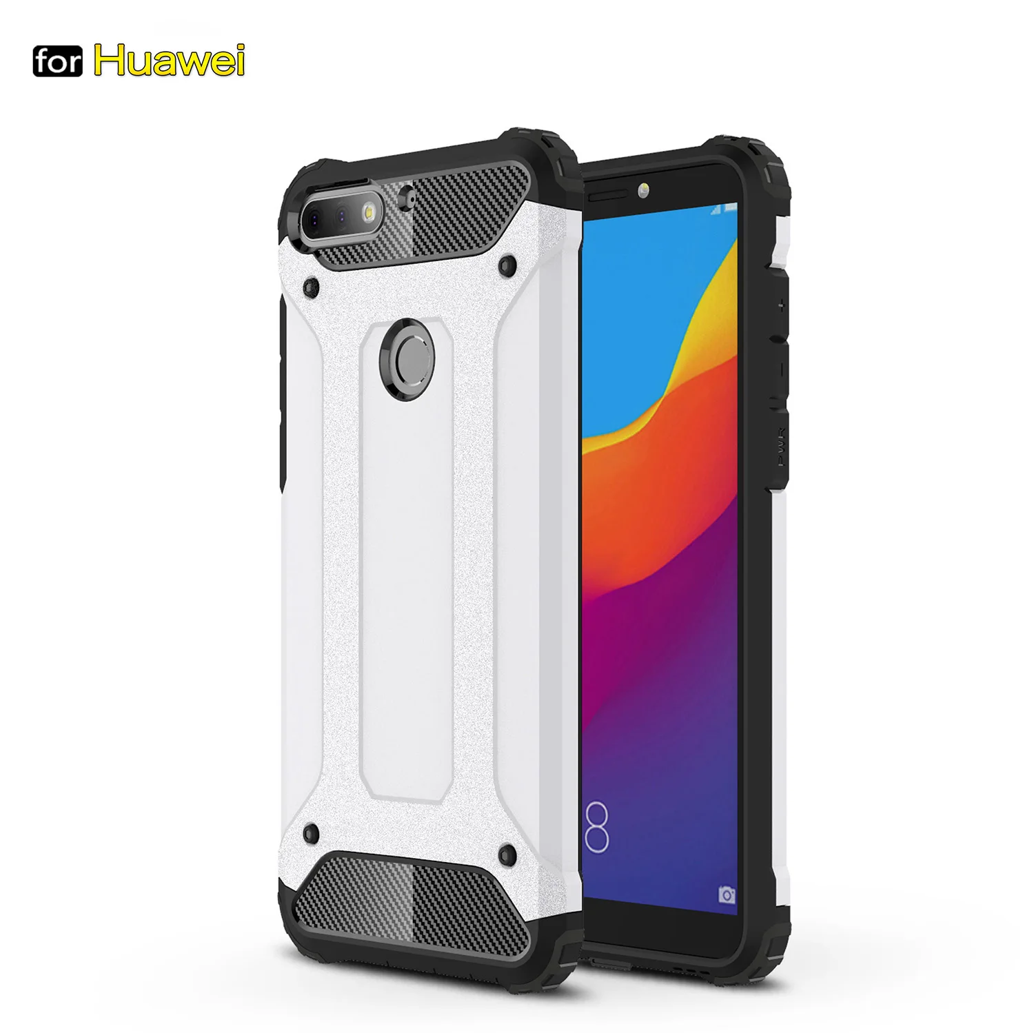 Противоударный Бампер Защитный чехол для huawei Y9 honor 8C 7C Y7 7A Y6 Y5 роскошный мягкий силиконовый ПК Жесткий Чехол