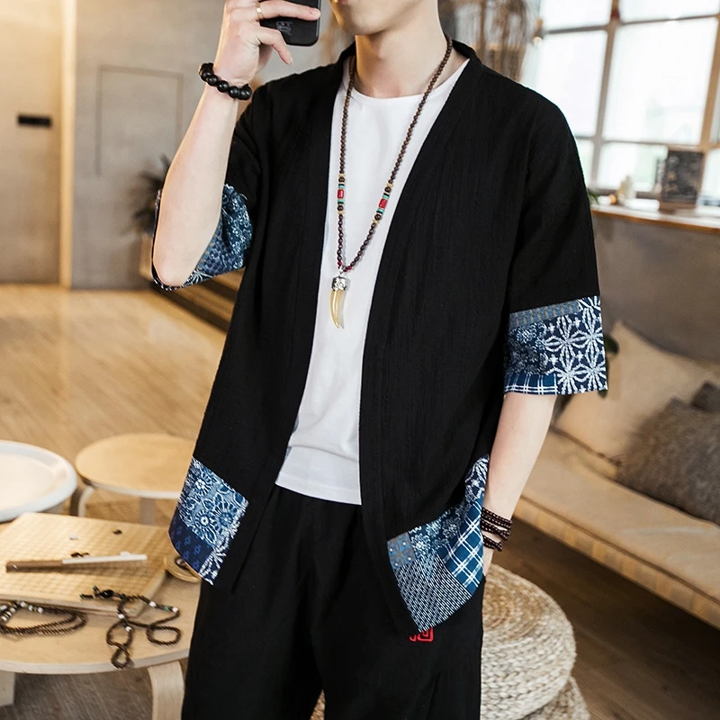 Кимоно Haori Kimonos для мужчин кимоно каратэ костюм самурая японское Традиционная