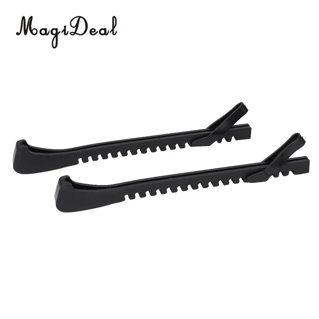 MagiDeal 1Pair Black PVC Ice Hockey Skate Blade Guards Cover Adjustable Outdoor Field Hockey Placement Protect Shoes Accessory