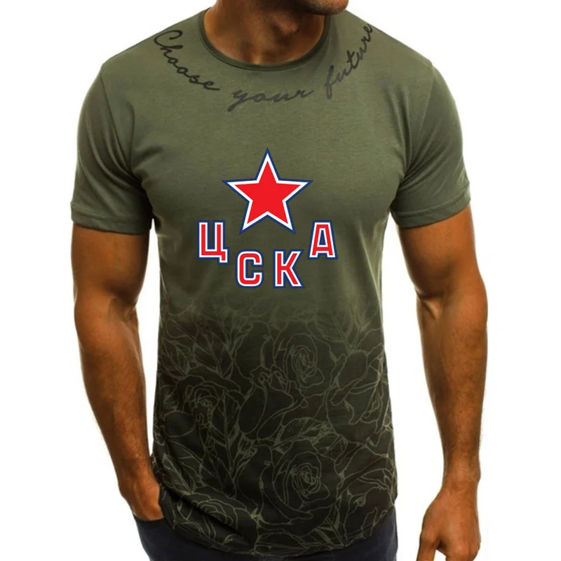 2019 Summer Man's cska champions T Shirts Camouflage O-neck Fashion Printed Hip-Hop Tee Camisetas Men Clothing Casual Top 2019 Summer Man's cska champions T Shirts Camouflage O-neck Fashion Printed Hip-Hop Tee Camisetas Men Clothing Casual Top