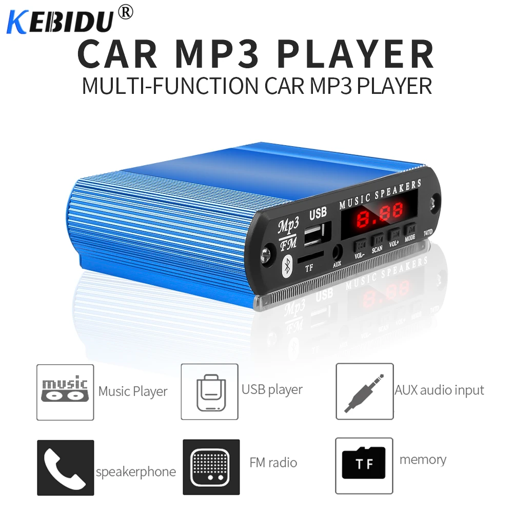 KEBIDU 5 в 12 В DIY Беспроводной Bluetooth MP3 плеер WMA декодер доска автомобильный аудио USB TF fm-радио модуль дистанционное управление для автомобиля