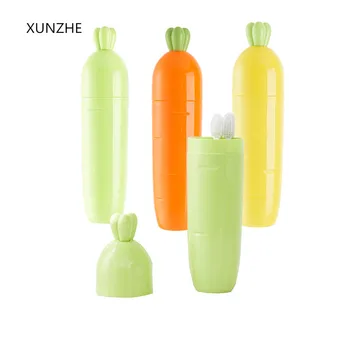 

XUNZHE Cute Carrot shape Toothbrush Toothpaste Holder Travel Boxes Portable Toiletries Organizer Dishes Fork Spoon Container