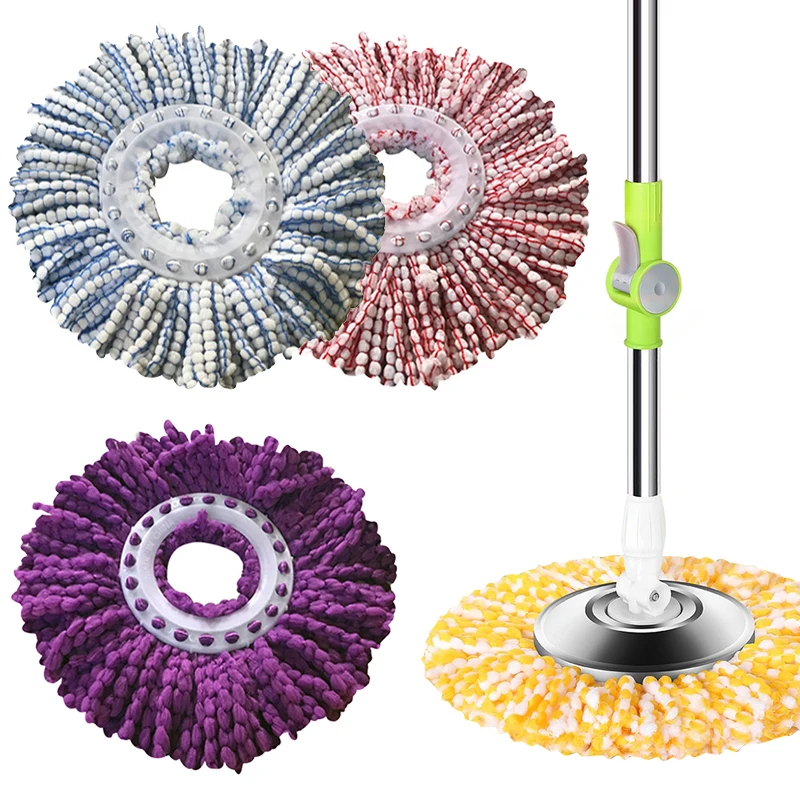 

New Upgrade 360 Degree Rotating Mop Head Microfiber Magic Mop Head 5color Household Mop Replacement Fiber Mop Head