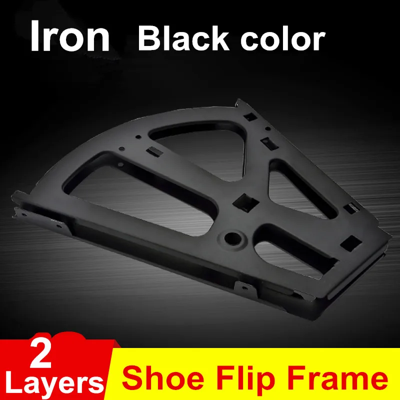 

1Pair Iron Shoe Rack Flip Frame 2 Layers option Black Color Hidden Hinge