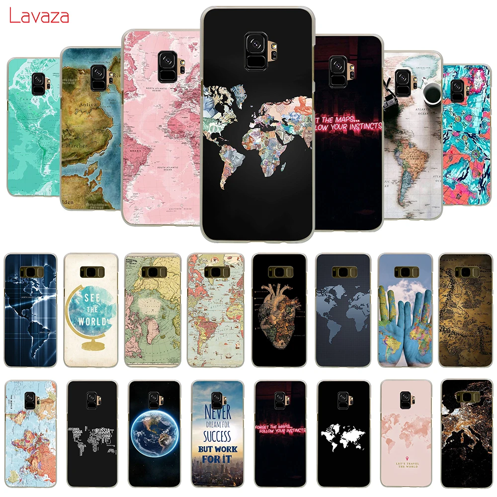 

Lavaza World Map Hard Phone Case for Samsung Galaxy A10 A30 A40 A50 A70 M10 M20 M30 Cover