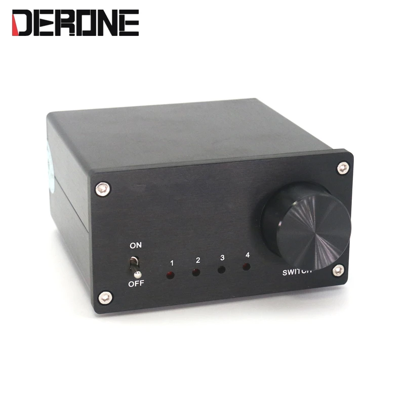 

professional 4 way audio signal selector Audio switching equipment Input signal selection adapter for amplifier free shipping