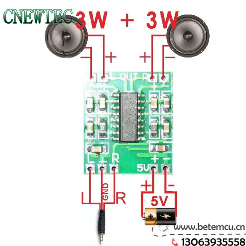 10pcs/lot pam8403 Super mini digital power amplifier board