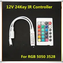 DC 12 В 24 ключа Мини светодиодный ИК пульт дистанционного управления для 3528 и 5050 RGB полосы света 300 шт/DHL