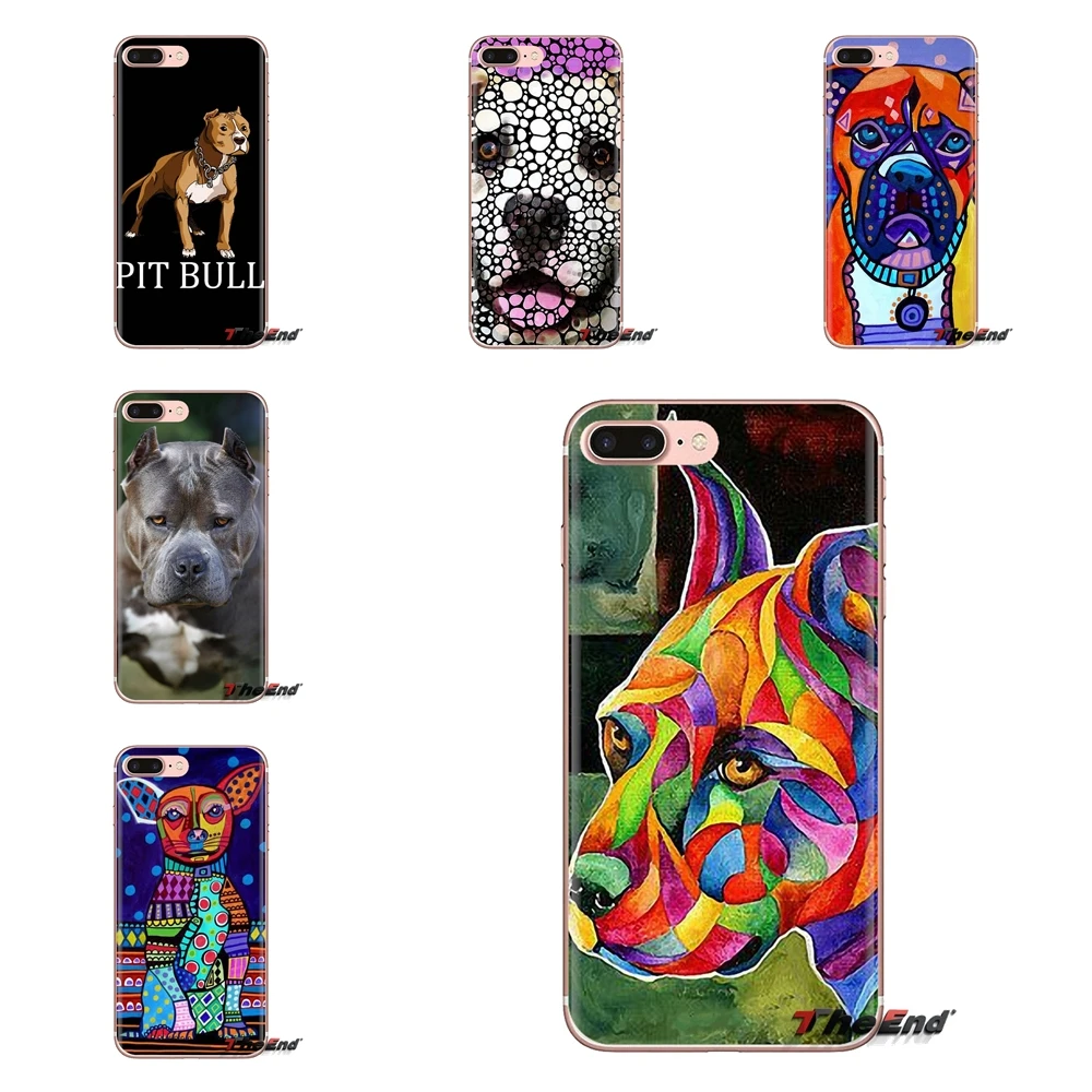 For Huawei G7 G8 P7 P8 P9 P10 P20 P30 Lite Mini Pro P Smart Plus 2017 2018 2019 Soft Silicone Case Pastel Puppy Pitbull Dogs Art |