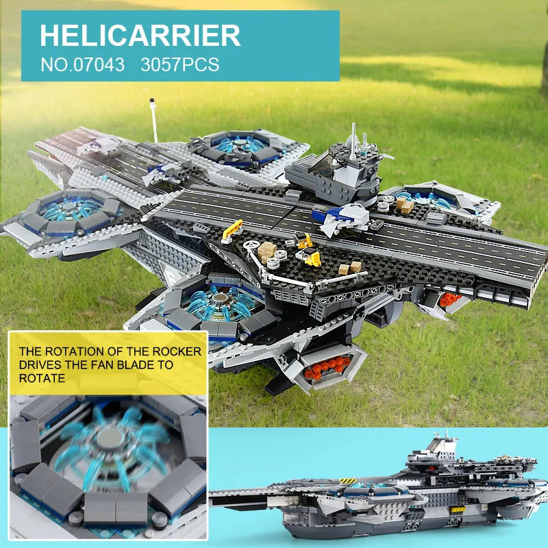

DHL Lepin 07043 Legoing Marvel Super Heroes 76042 The Shield Helicarrier 3057Pcs Bricks Building Blocks Toys For Children