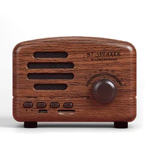 Mini portátil de madera inalámbrico Bluetooth Vintage Radio FM con altavoz de bajos fuertes soporta tarjeta TF