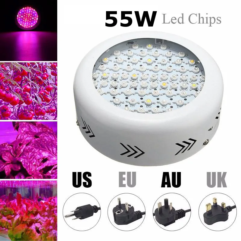 

Aluminum 55W 72 LED Grow Light Full Spectrum Panel Hydroponic Greenhouse Indoor Flower Plant Lamp AC85-265V AU/UK/EU/US Plug