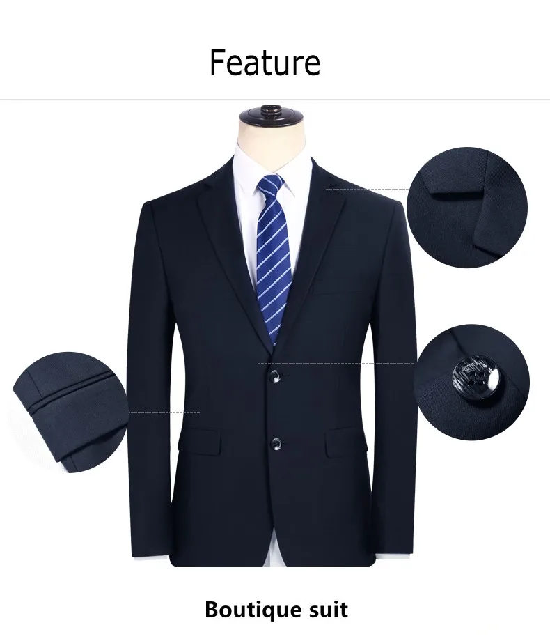 Итальянский смокинг деловые случайные костюмы с брюками черный темно-синий две кнопки Твердые высокого качества мужской костюм набор одежды