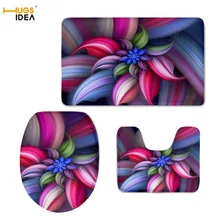 HUGSIDEA 3d уникальный цветок Дизайн Ванная комната 3 шт. комплект Для ванной коврики теплые Ванная комната Чехлы для сиденья унитаза крышку унитаза Pad Non- маты