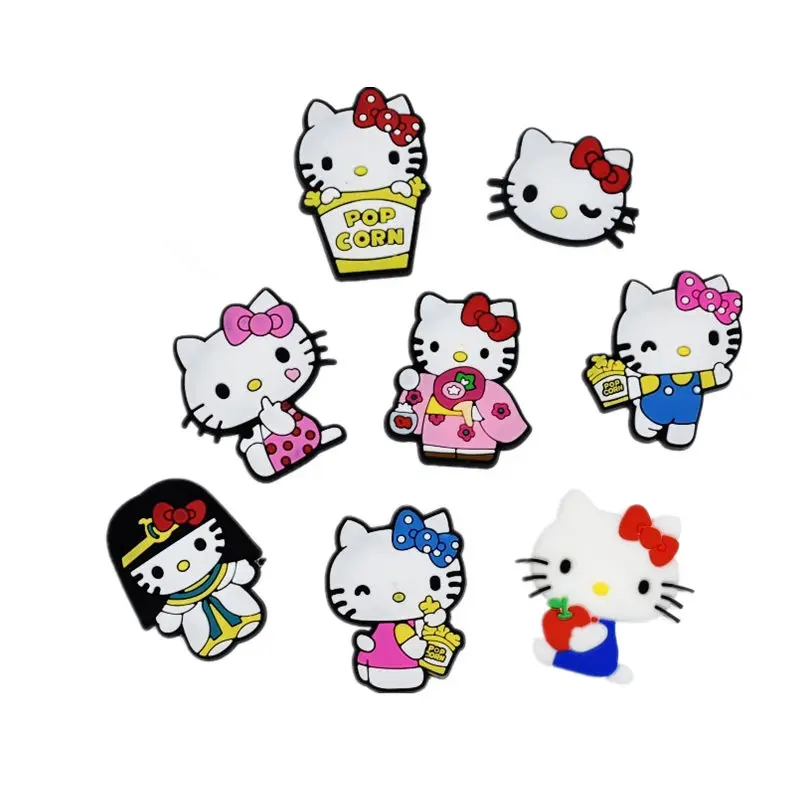 

1 set Hello Kitty Cat PVC Flatback Diy accessories phone case Decoration Center Crafts jewelry rings charms for girls hair bows