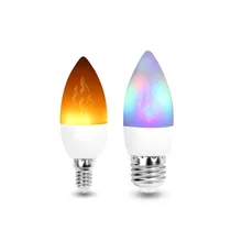Lilin LED Bulb Light E27 E14 E12 LED Nyala Lampu RGB Pencahayaan Bombillas 3 W 110 V 220 V Natal api Kreatif Lampu Lamparas(China)