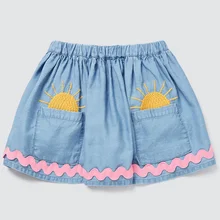 Шорты с вышивкой для маленьких девочек;# LHH79