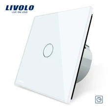 Livolo EU Standard Timer Switch, (30s delay), 3 Color Crystal Glass Panel, Light Touch Switch+LED Indicator,C701T-1/2/3/5