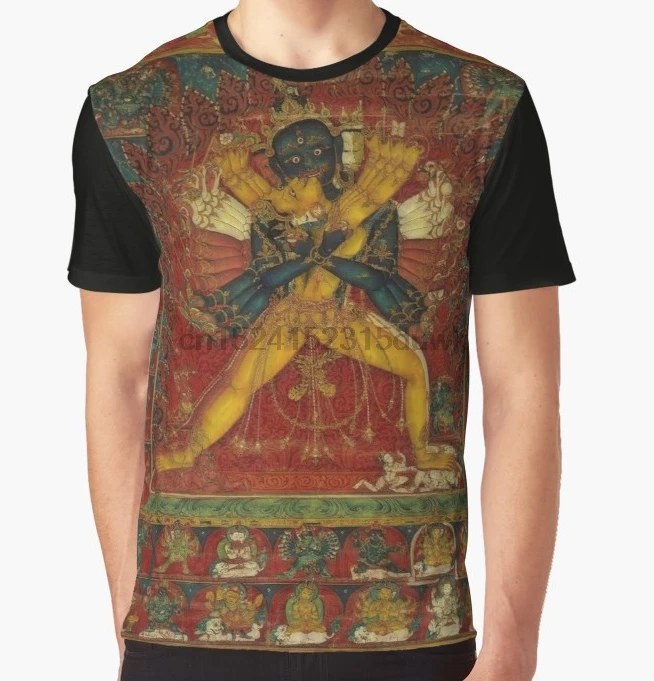 

All Over Print T-Shirt Men Funy tshirt Buddhist Deity Kalachakra Short Sleeve O-Neck Graphic Tops Tee women t shirt