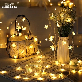 Batterij Aangedreven Fairy Guirlande Verlichting LED Ster Lichtslingers 5M 40LED Decoratieve Verlichting voor Kerstboom Indoor Decoratie Batterij Aangedreven Fairy Guirlande Verlichting LED Ster Lichtslingers 5M 40LED Decoratieve Verlichting voor Kerstboom Indoor Decoratie
